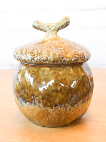 Reactive Glaze Stoneware Acorn Canister Collection