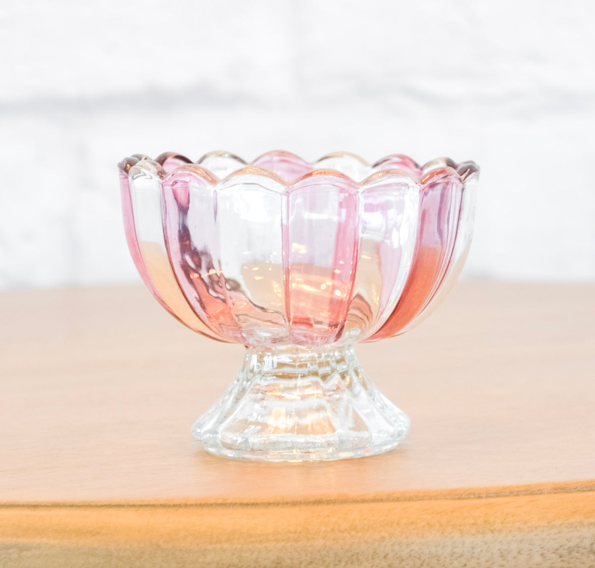 Striped Pedestal Candy Dish