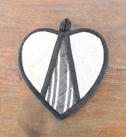 Quilted Cotton Heart Pot Holder