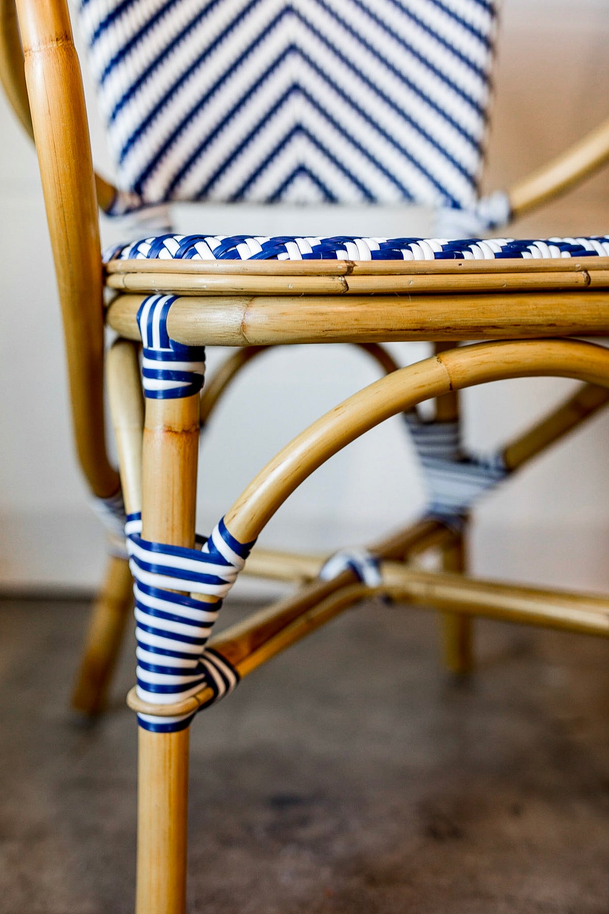 Blue & White Woven Cafe Chair