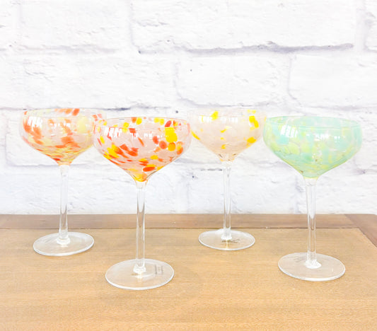 Lets Party Confetti Glass Coupe