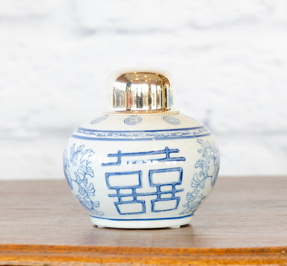 Empire Blue & White Lidded Jar