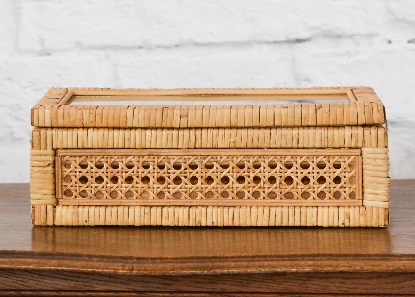 Rattan & Glass Display Box