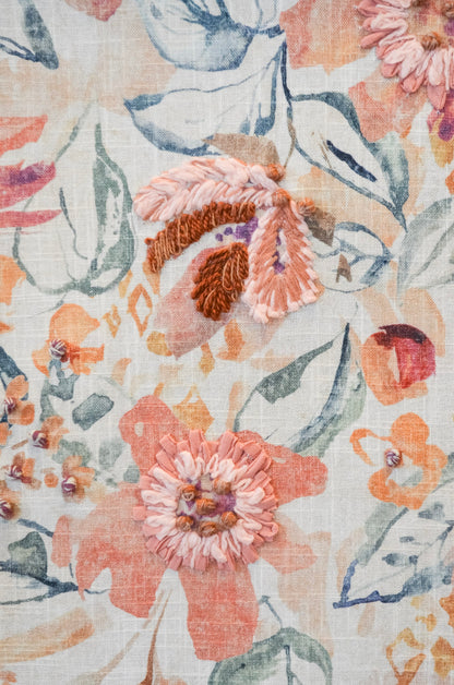 Linen Textured Floral Wall Art