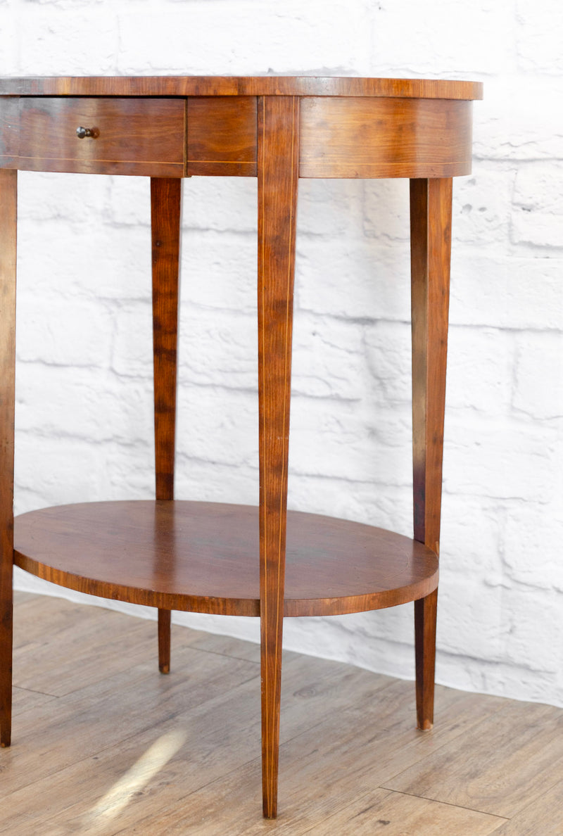 French Directoire Banded Inlay Walnut Side Table