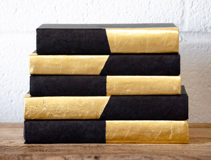 Black Parchment & Metallic Dip Decorative Book