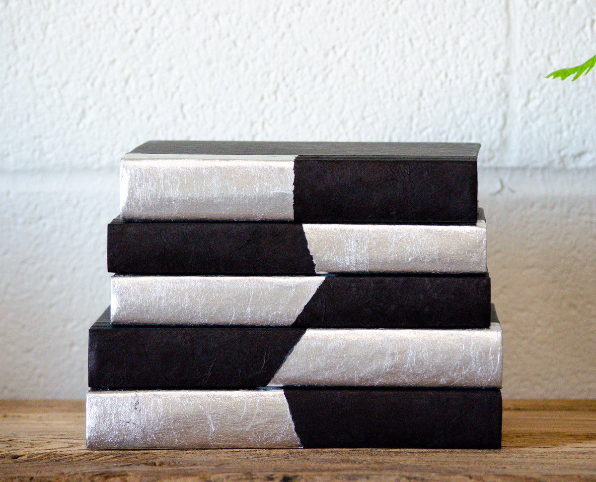 Black Parchment & Metallic Dip Decorative Book