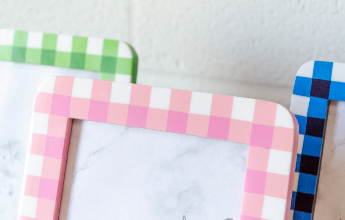 Bright Gingham Picture Frame