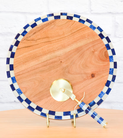 Checkered Pizza Board & Cutter
