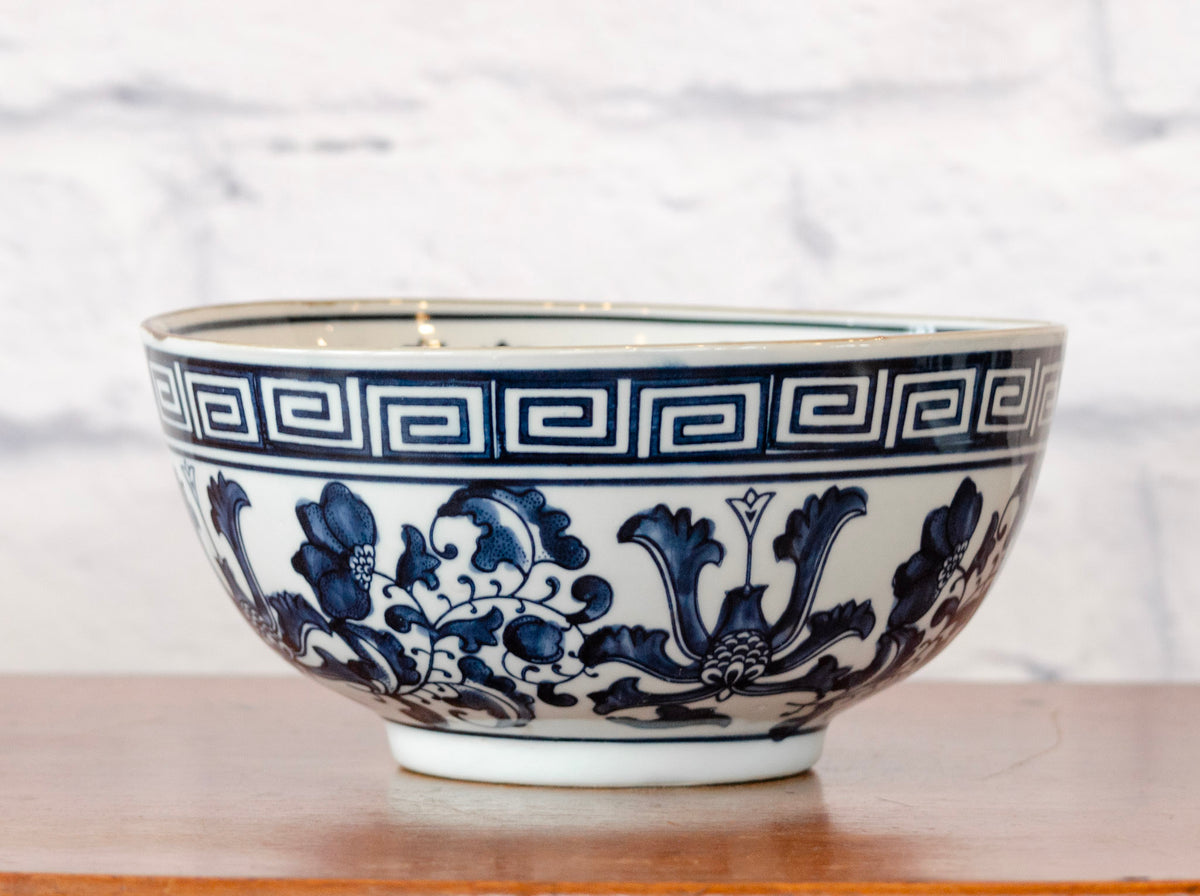 Classic Blue & White Lotus Bowl