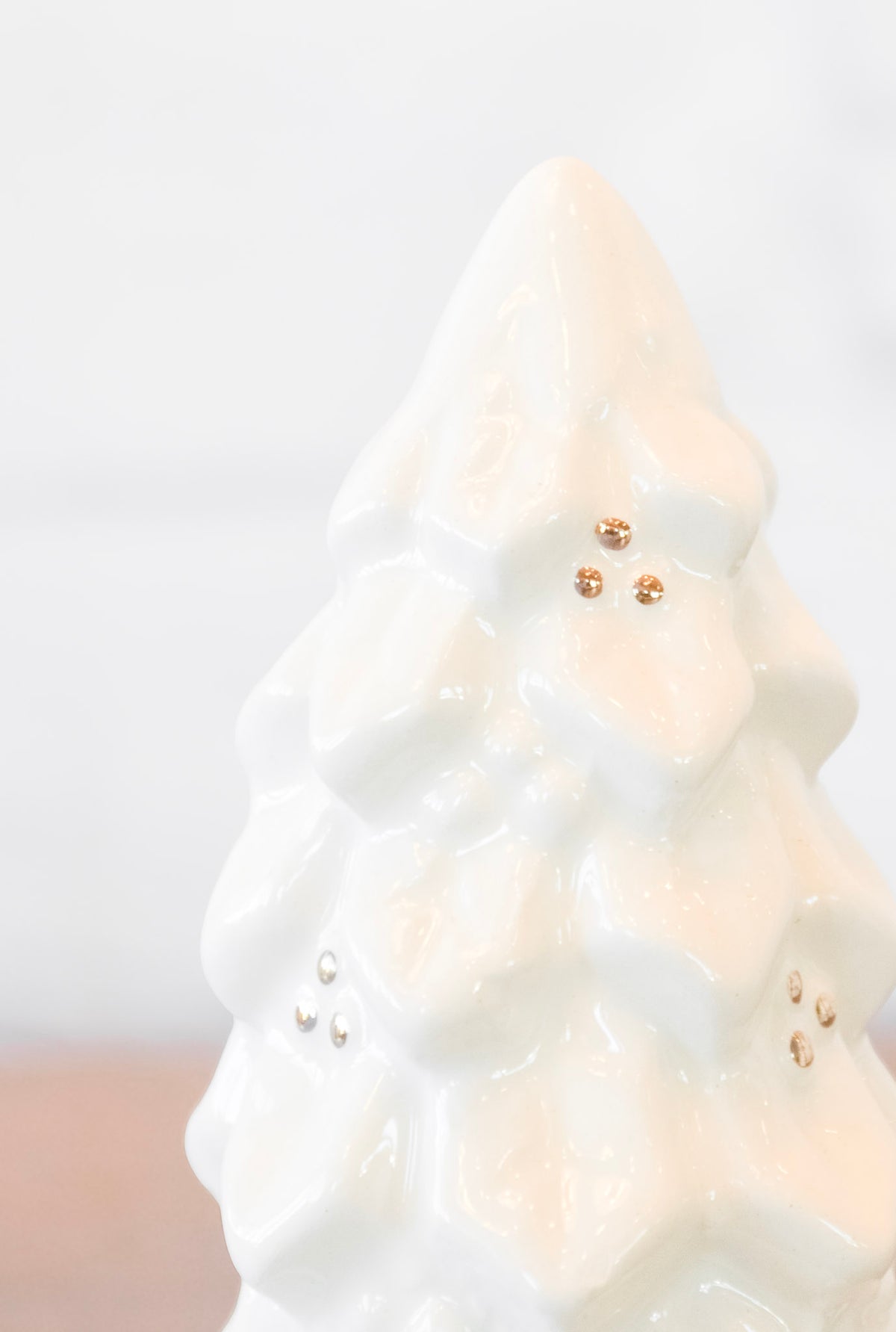 White & Gold Stoneware Christmas Tree
