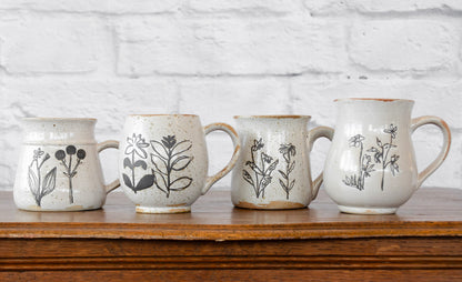 Neutral Debossed Floral Mug