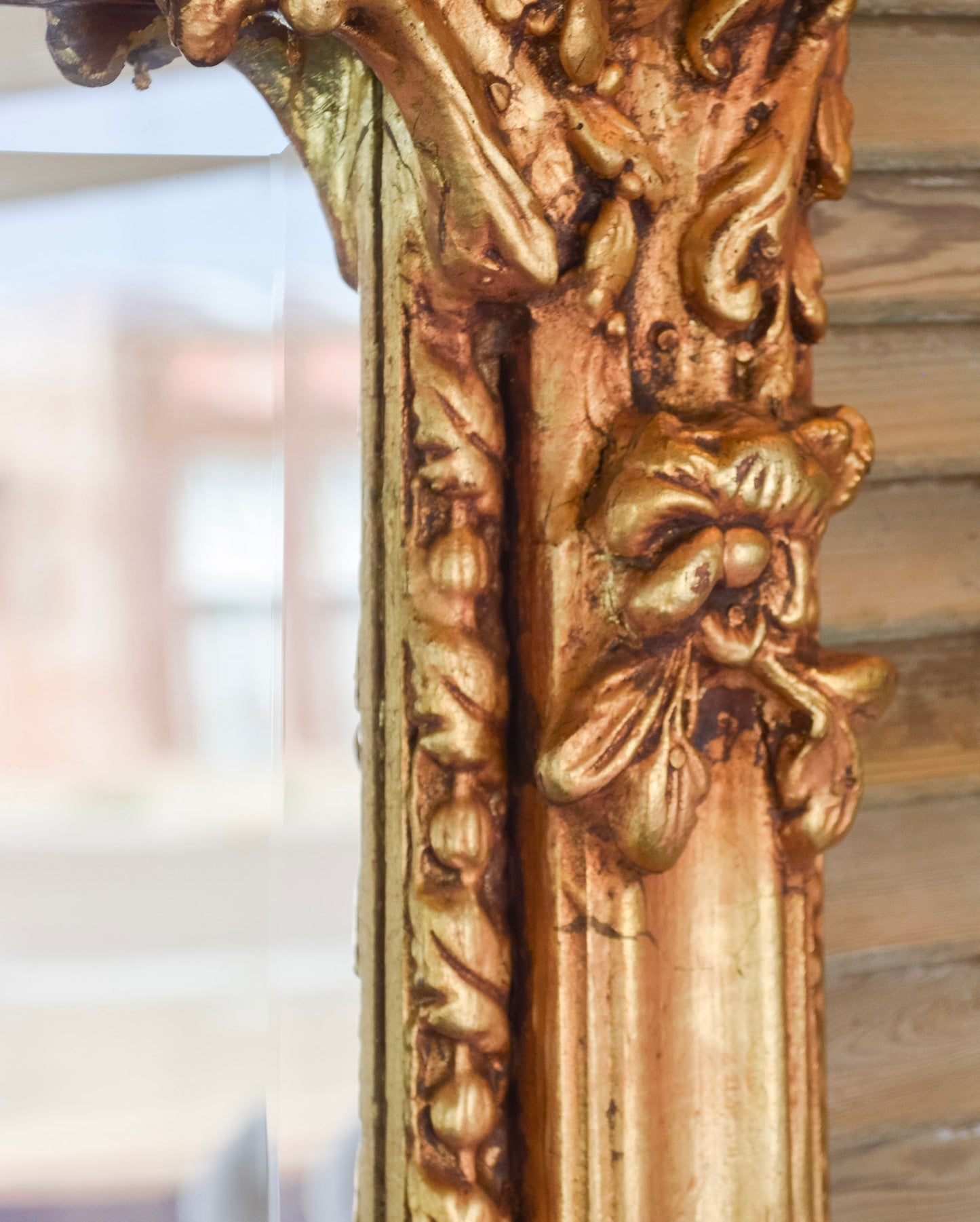 Rococo Gilt Framed Beveled Mirror