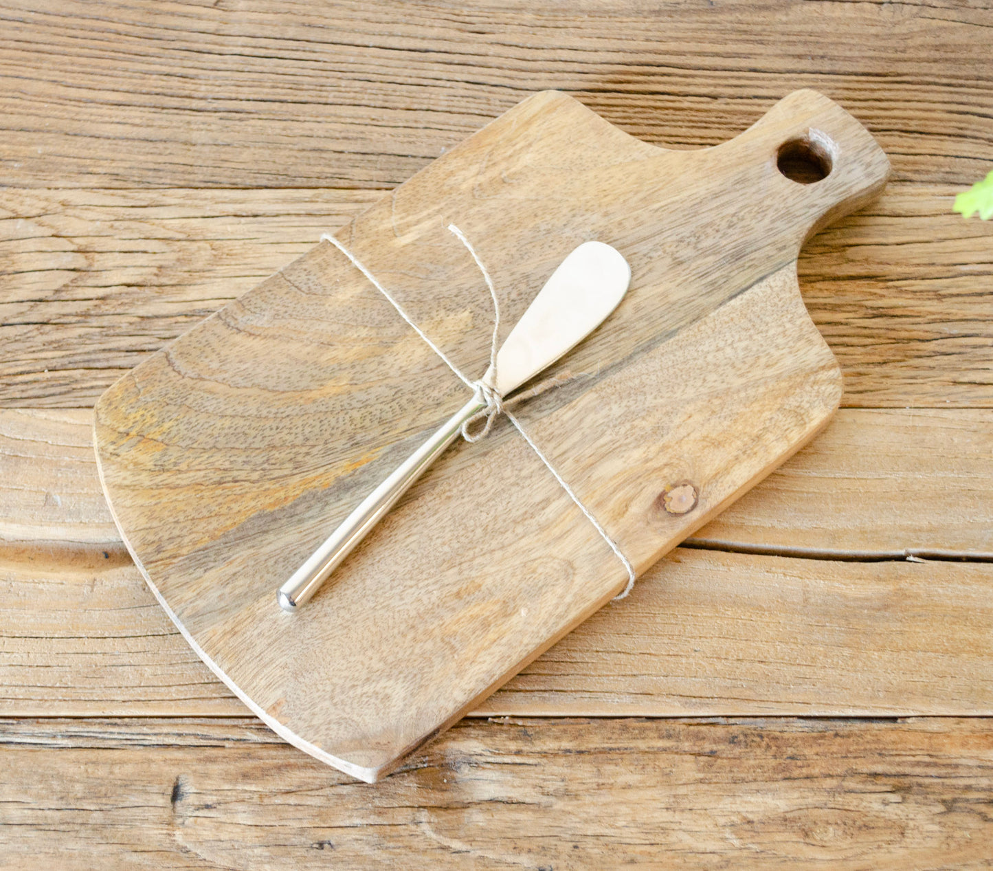 Natural Mango Wood Cheese Board w/ Canape