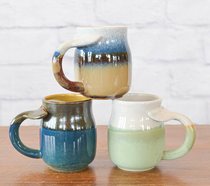 Whale Tail Handle Stoneware Mug