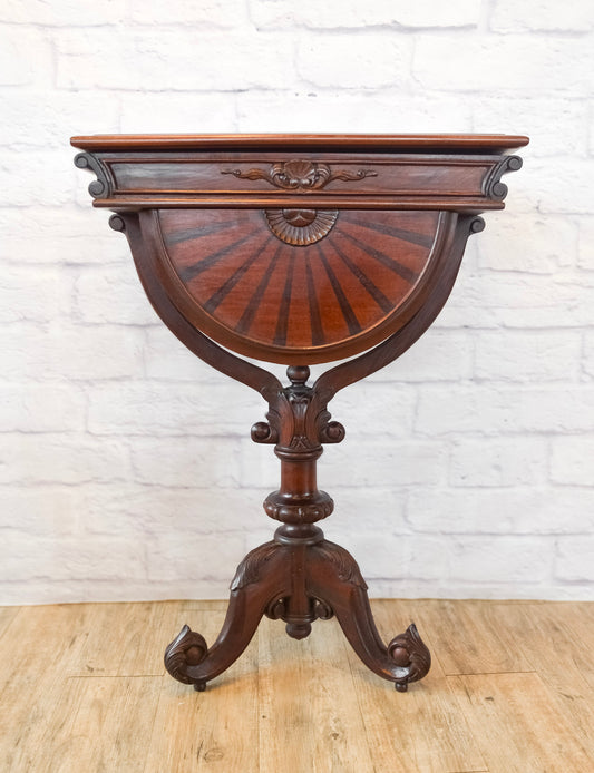 Lift Top Mahogany Pedestal Work Table