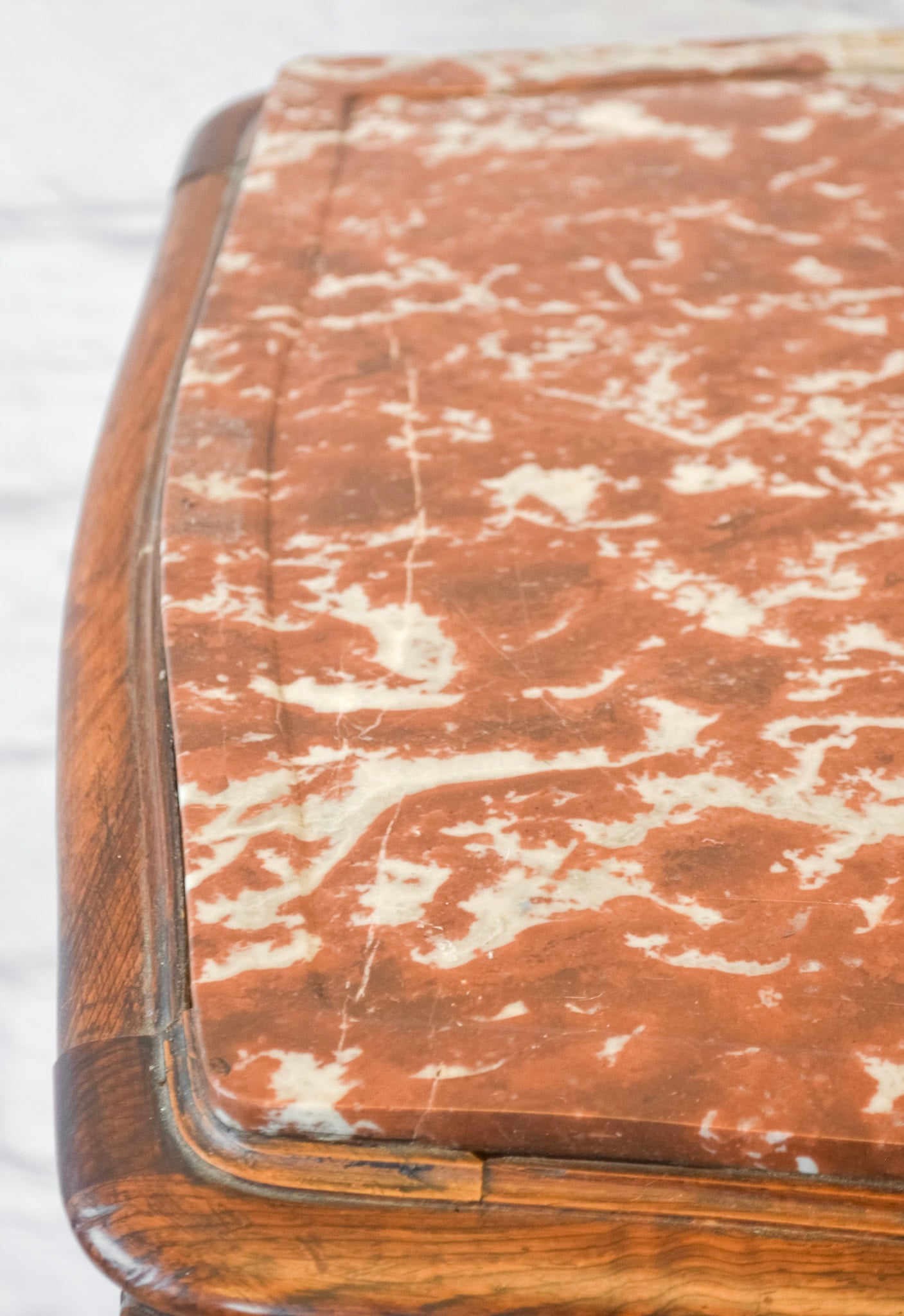 Louis XV Style Marble Top Rosewood Side Cabinet