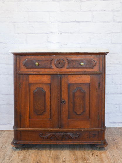 Victorian Marble Top Walnut Washstand