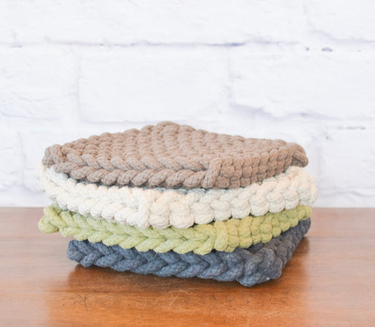 Forest & Stone Crochet Pot Holders