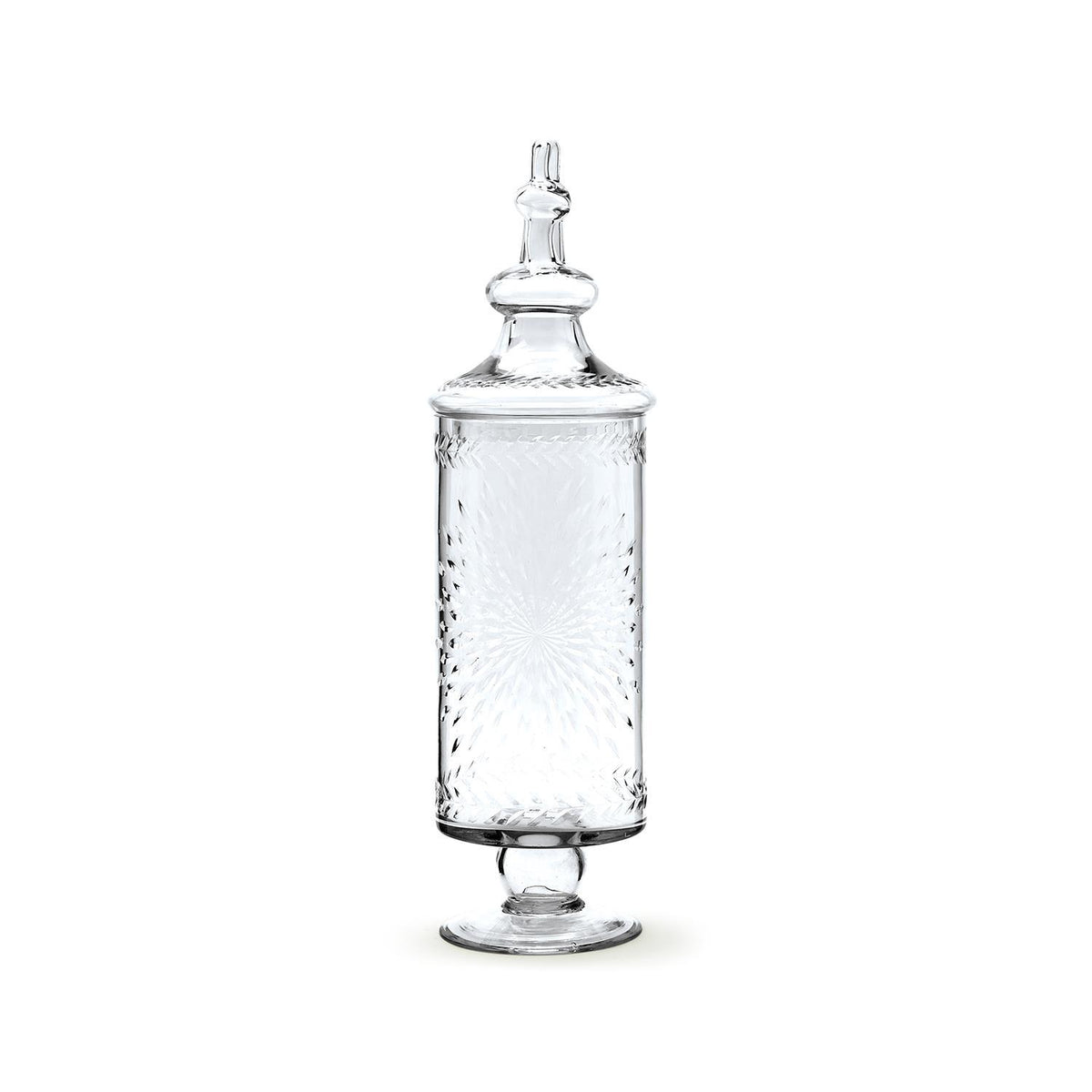 Hand-Etched Glass Apothecary Jar