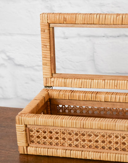 Rattan & Glass Display Box