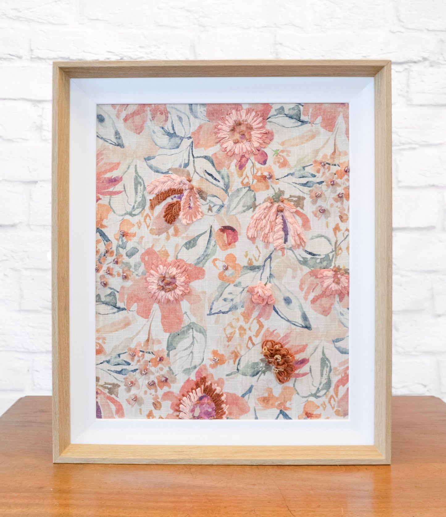 Linen Textured Floral Wall Art
