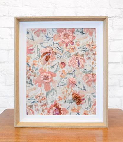 Linen Textured Floral Wall Art