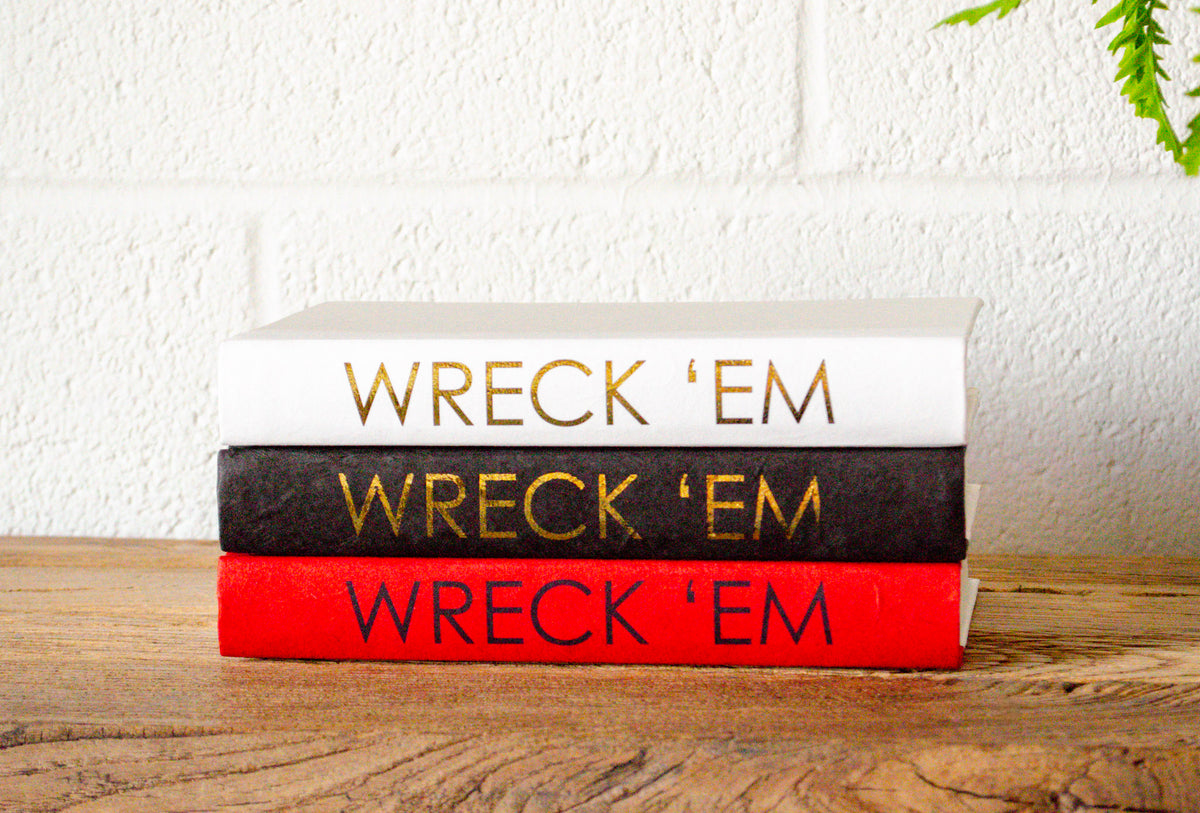 "Hit 'Em Wreck 'Em Red Raiders" Decorative Books