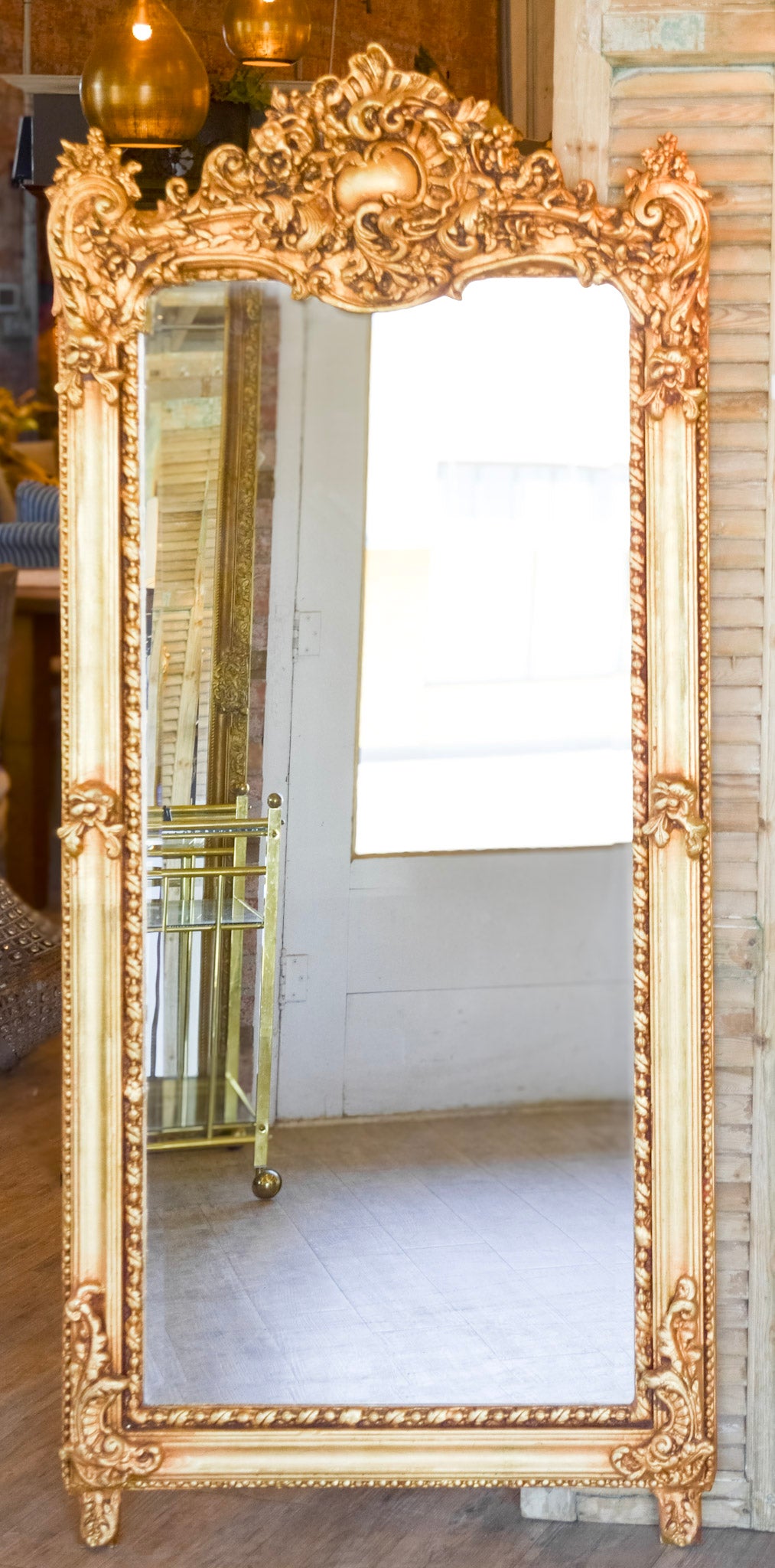 Rococo Gilt Framed Beveled Mirror