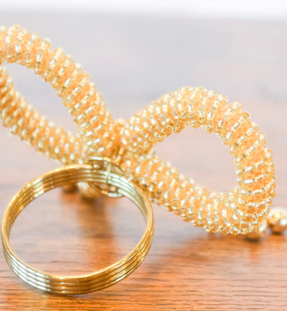 Beaded Metal Bow Napkin Rings