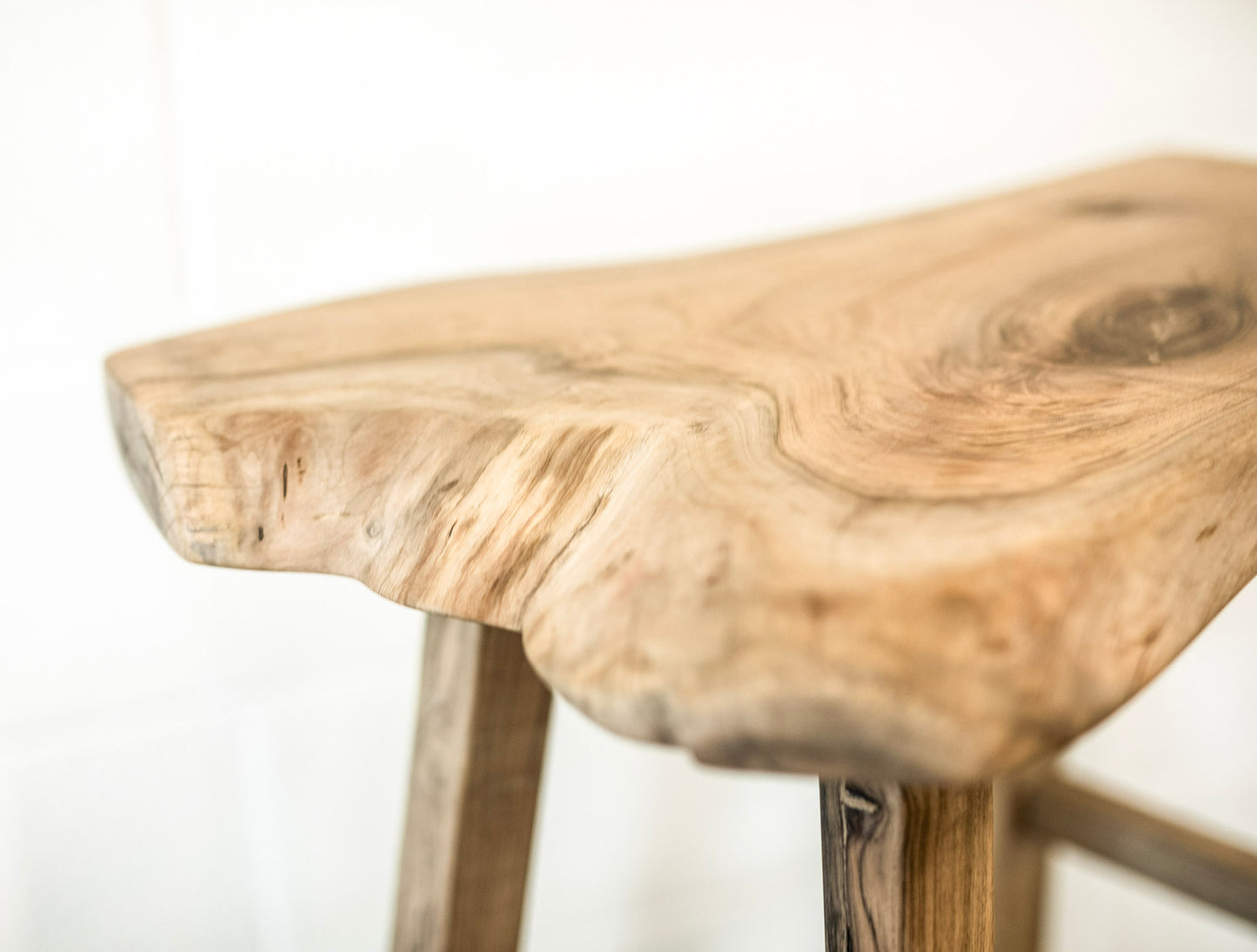 Live Edge Walnut Wood Stool