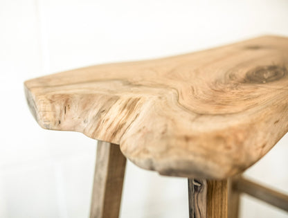 Live Edge Walnut Wood Stool