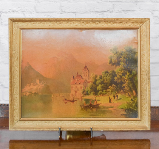 Large Framed European Oil Print