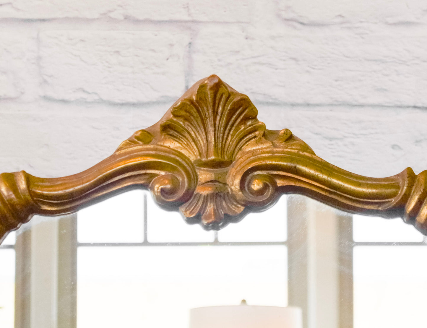 Shell Crowned Gilt Framed Mirror