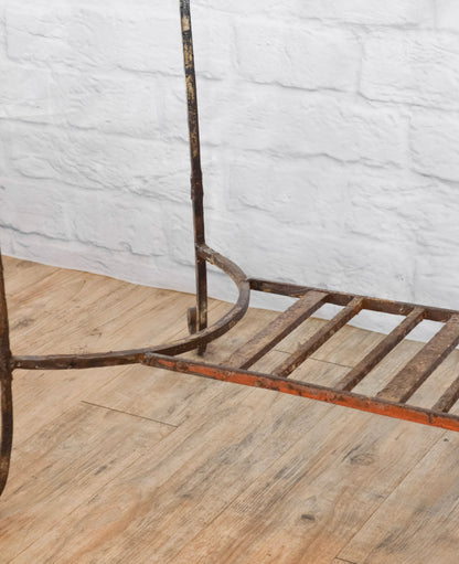 Marble Top Iron Base Patio Table