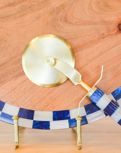 Checkered Pizza Board & Cutter