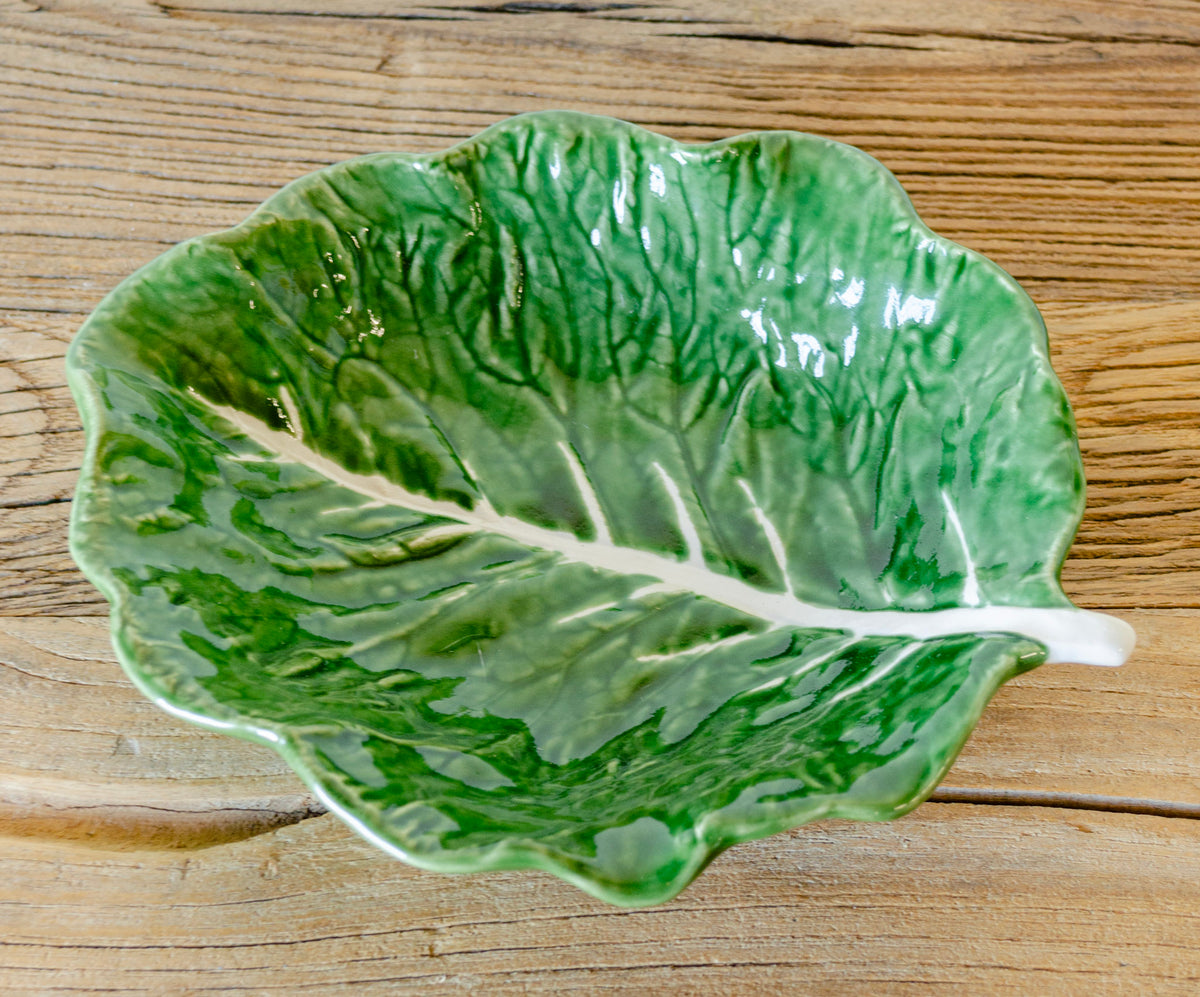 Funky Hand-Painted Stoneware Cabbage Bowl