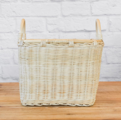 Square Rattan Basket w/ Handles