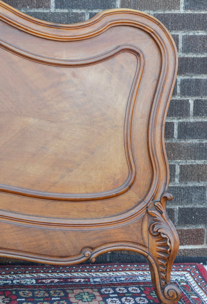 Louis XV Style Well Carved Flourish Crowned Bed