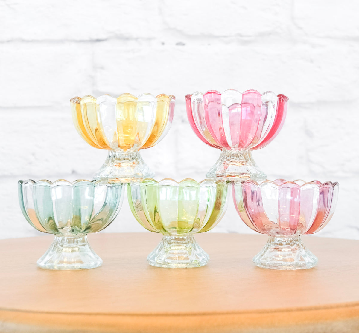 Striped Pedestal Candy Dish