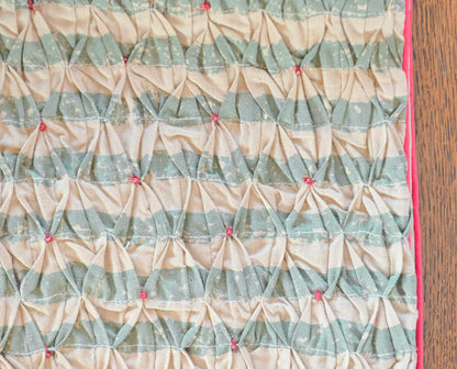 Smocked Beaded Table Runner