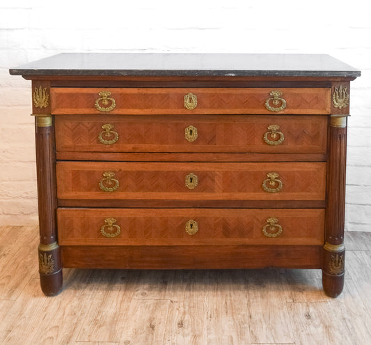 French Empire Style Marble Top Commode