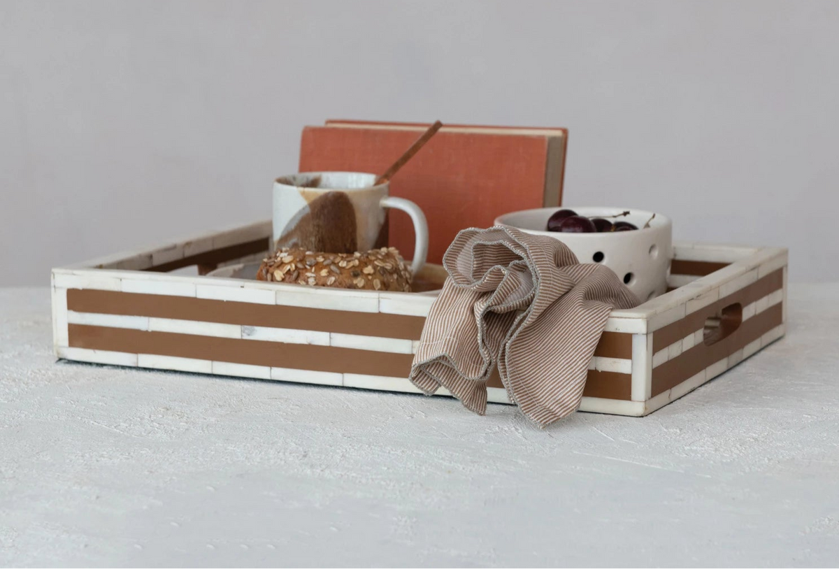 Cabana Resin & Bone Inlaid Tray