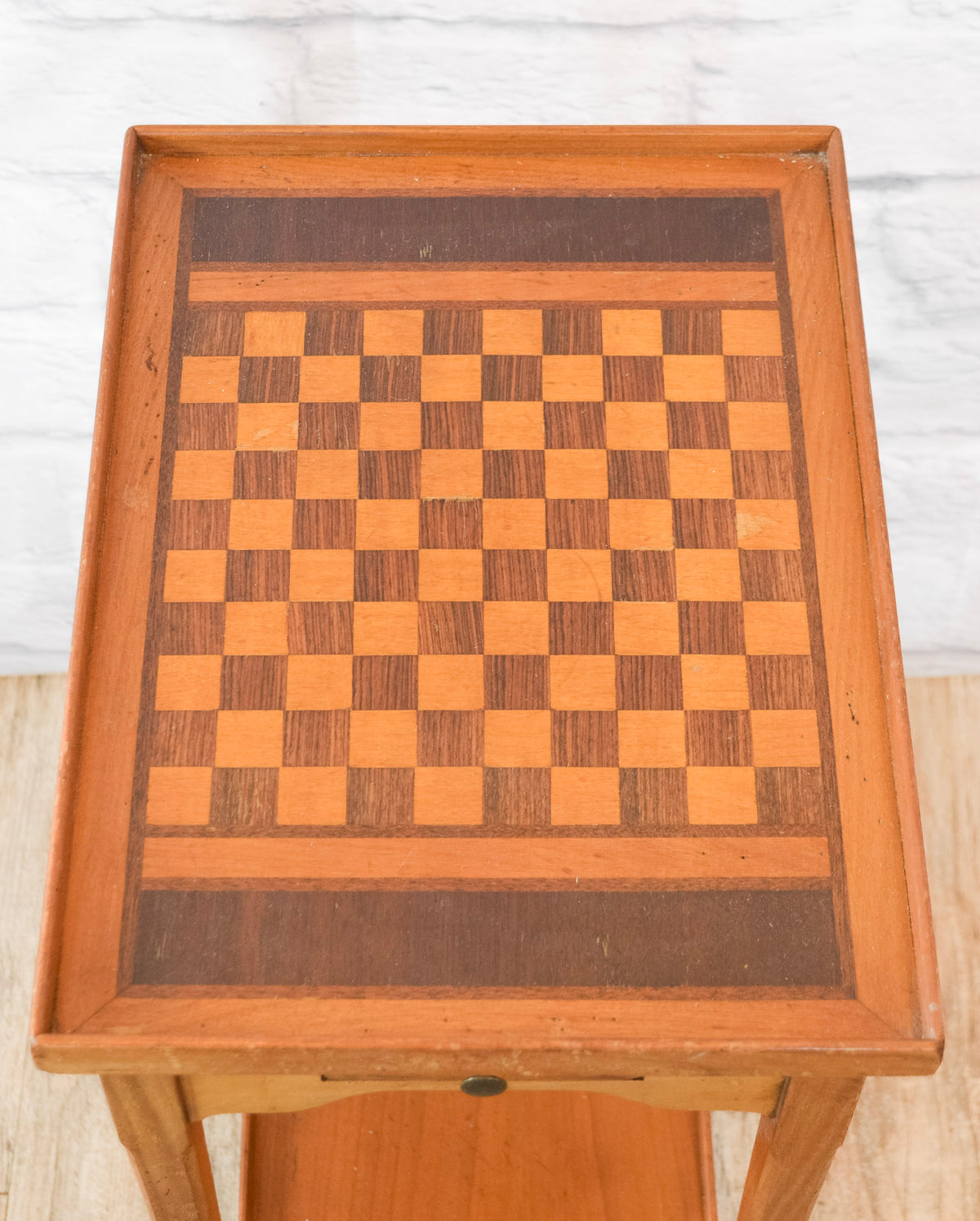 French Walnut Gaming Board Side Table