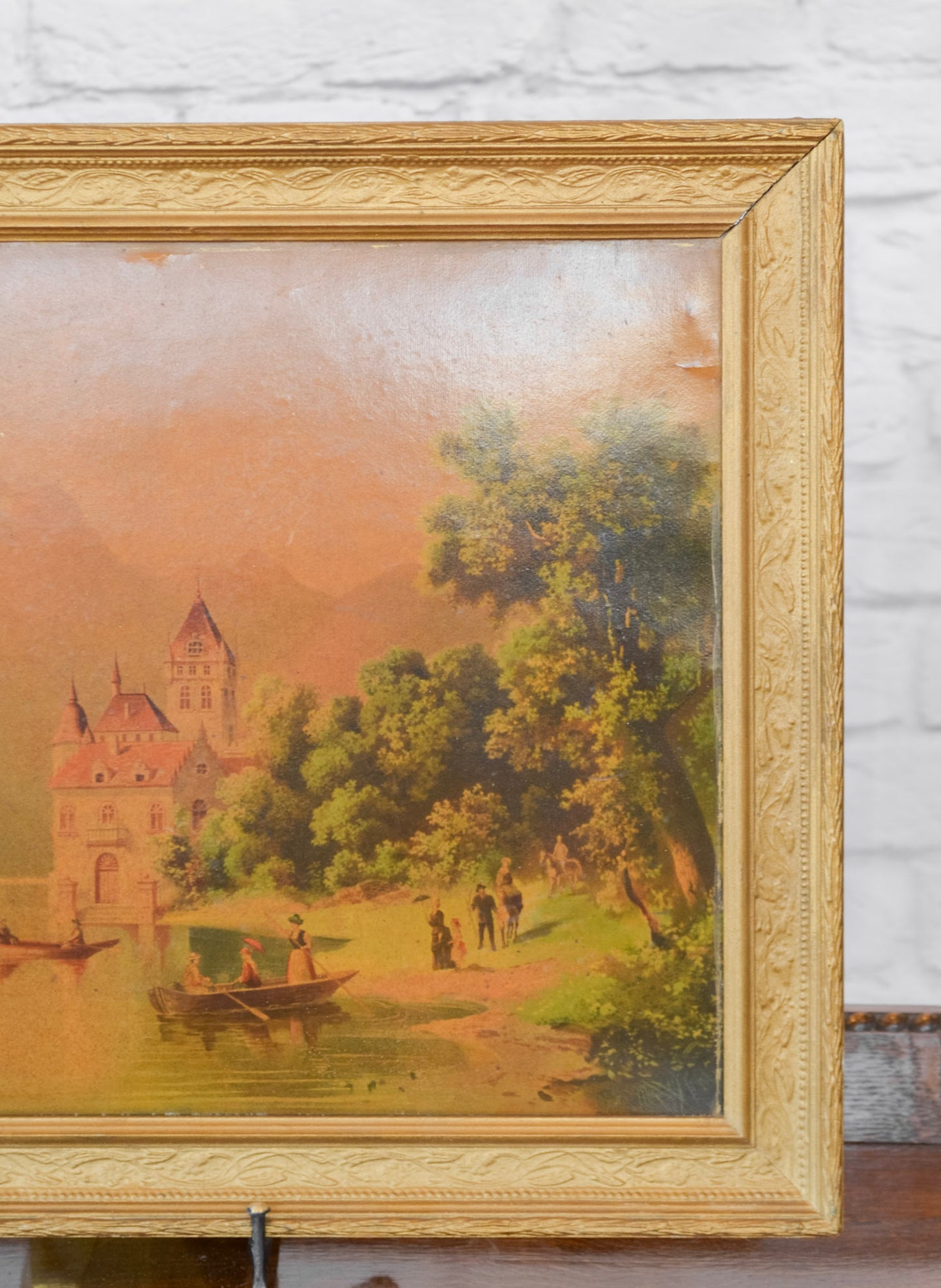 Large Framed European Oil Print