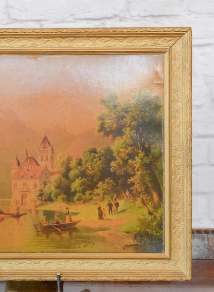 Large Framed European Oil Print