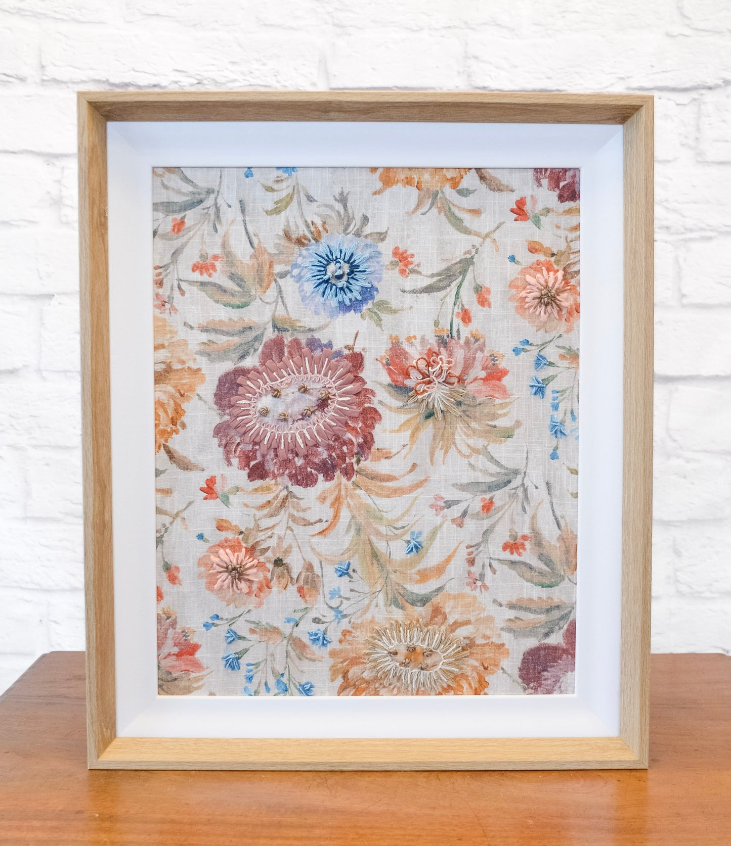 Linen Textured Floral Wall Art