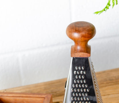 Obelisk Stainless Steel & Acacia Grater