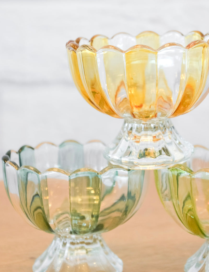 Striped Pedestal Candy Dish