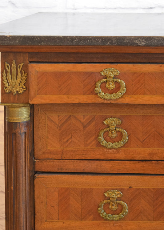 French Empire Style Marble Top Commode